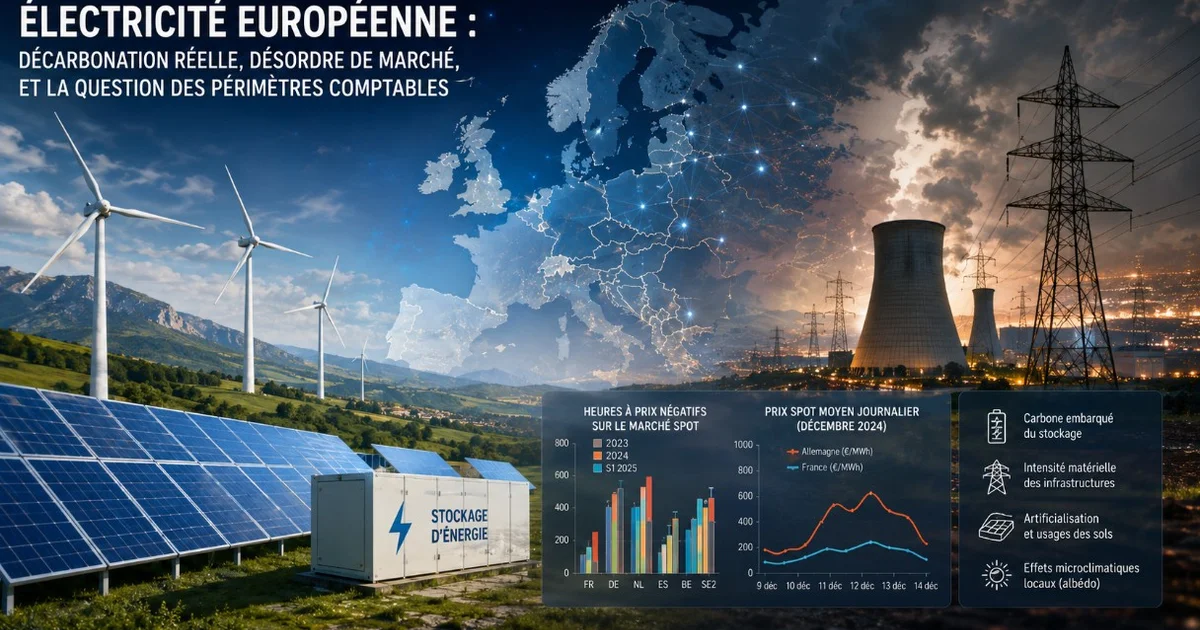 Électricité européenne : décarbonation réelle, désordre de marché, et la question des périmètres comptables